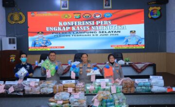 Polda Lampung Berhasil Gagalkan Penyelundupan Narkoba Senilai RP 235 Miliyar Di Bakauheni, 24 Tersangka Diamankan