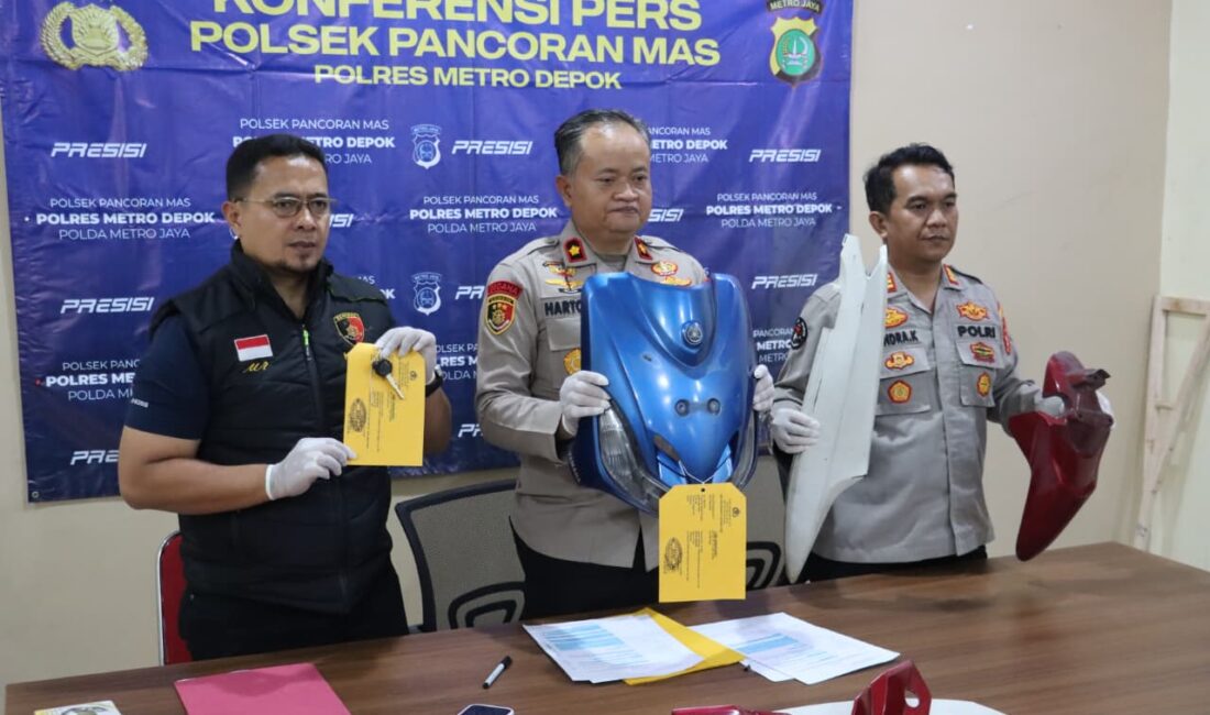 Polsek Pancoran Mas Bongkar Empat Kasus Curanmor, Empat Pelaku Berhasil Dibekuk di Lokasi Berbeda
