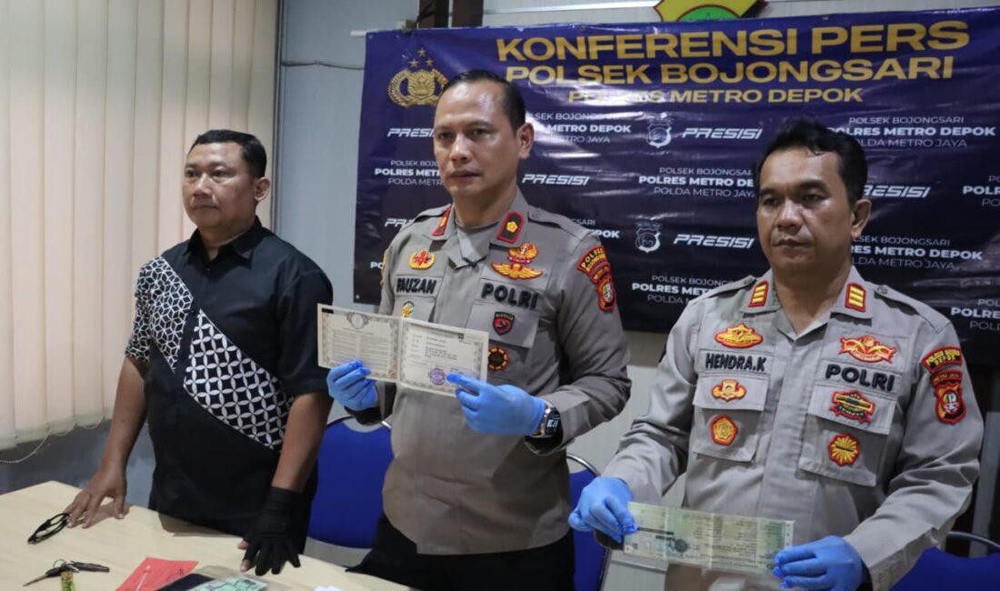 Polsek Bojongsari Berhasil Ungkap Dua Kasus Kejahatan, Pelaku Penipuan Modus Pinjam Motor dan Curanmor Diamankan