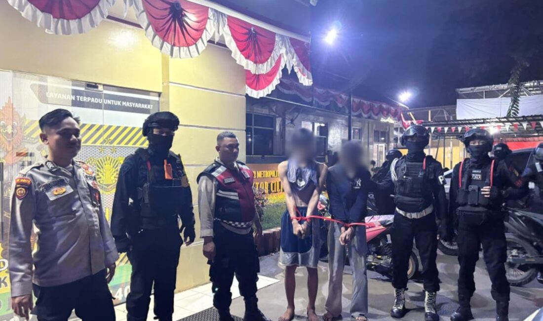 Patroli Brimob dan Polsek Cilincing Amankan Dua Pria Diduga Terlibat Curanmor